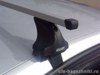 Багажник на крышу Volkswagen Polo sedan, прямоугольные дуги и опоры типа Е