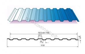 Профнастил МП-20 (0,45мм) 1,15*3 м