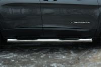 Пороги труба d76 с накладкой (вариант 1) Jeep Cherokee 2014-