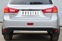 Защита заднего бампера d75х42 овал Mitsubishi ASX 2013