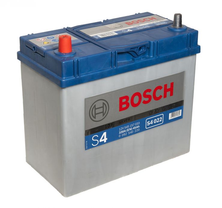 Автомобильный аккумулятор АКБ BOSCH (БОШ) S4 022 / 545 157 033 S4 Silver 45Ач п.п. (тонк. кл.)