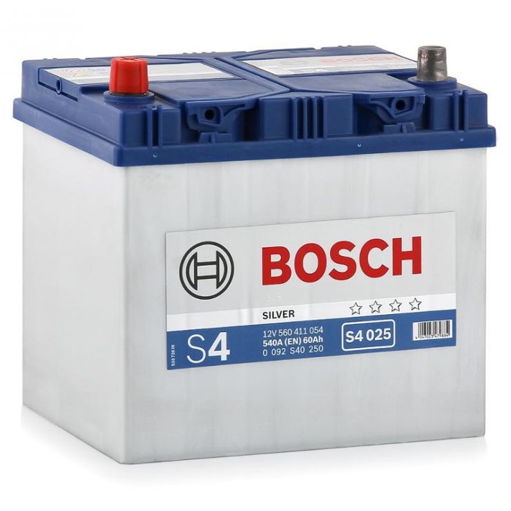 Автомобильный аккумулятор АКБ BOSCH (БОШ) S4 025 / 560 411 054 S4 Silver 60Ач п.п. (высок.)