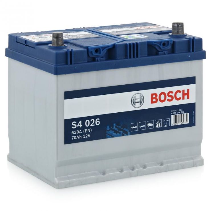 Автомобильный аккумулятор АКБ BOSCH (БОШ) S4 026 / S4 570 412 063 Silver 70Ач о.п. (высок.)