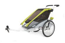 Коляска Thule Chariot Cougar1/Кугар1, в комплекте с велосцепкой, авокадо, 14-