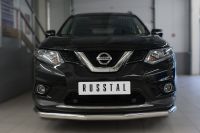 Защита переднего бампера d63 (секции)  Nissan X-Trail 2015