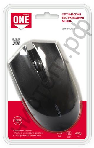 Мышь беспроводн. Smartbuy ONE 341AG черная (SBM-341AG-K)