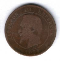 10 сантимов 1855 г. D  Франция