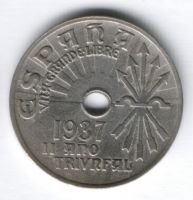 25 сантимов 1937 г. Испания