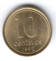10 сентаво 1992 г. Аргентина
