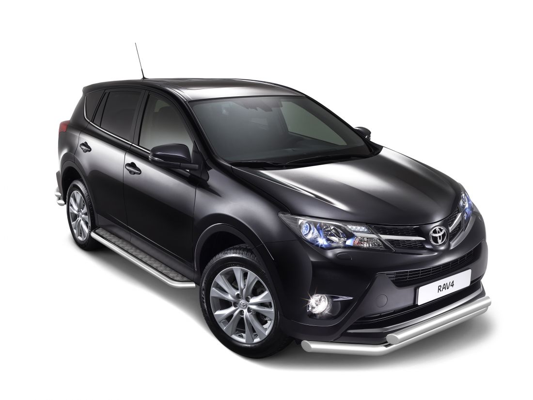 Защита порогов с алюм. площадкой d51мм (НПС) TOYOTA RAV4 2013-