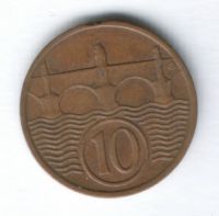 10 геллеров 1936 г. Чехословакия