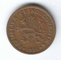 10 геллеров 1936 г. Чехословакия