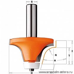 Фреза по иск. камню внутр.радиус R=12,7 (Мойка) (нижн. подш.картридж) S=12 D= 50,8 x 25,4 CMT 966.602.11