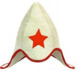 Шапка для бани Буденовка белая