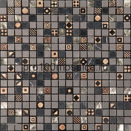 CPR-1505 (CPR-5; PHARAOH-IRON)  Мозаика Мрамор+Агломерат 15*15  PHARAOH 298*298*8 мм (NATURAL)