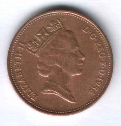 2 пенса 1986 г. Великобритания
