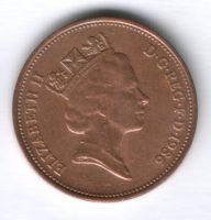 2 пенса 1986 г. Великобритания