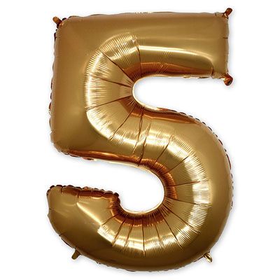 Шар цифра 5 Gold