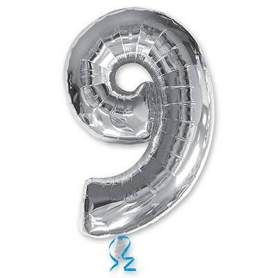 Шар фигура цифра 9 (Silver)