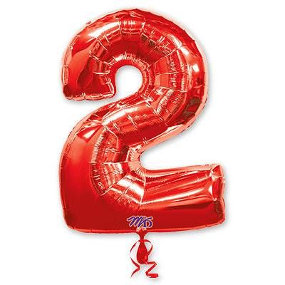 Шар фигура цифра 2 (Red)