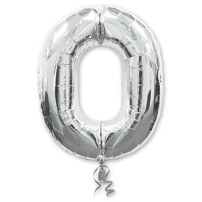 Шар фигура цифра 0 (Silver)