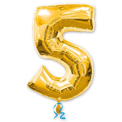 Шар фигура цифра 5 (Gold)