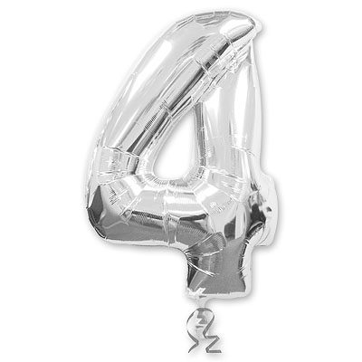 Шар фигура цифра 4 (Silver)