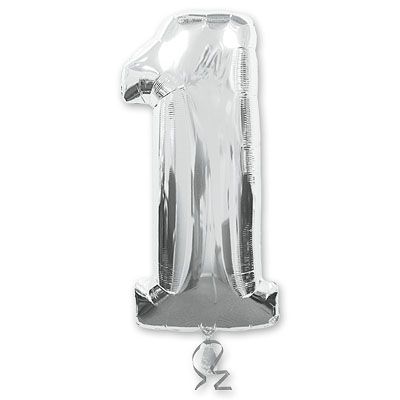 Шар фигура цифра 1 (Silver)