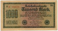 1000 марок 1922 г. Германия