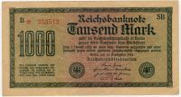 1000 марок 1922 г. Германия