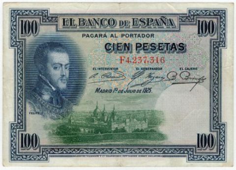 100 песет 1925 г. Испания