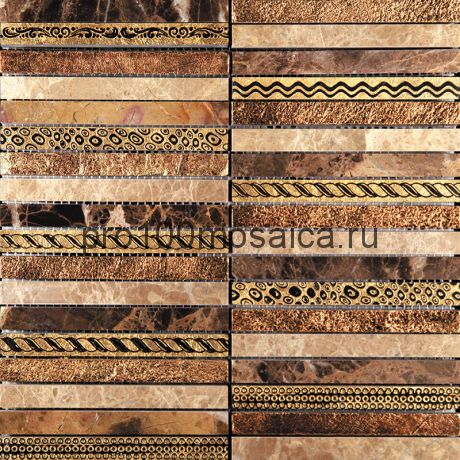 GLN-5. Мозаика 15*148*10, серия GOLDEN LINE,  размер, мм: 300*300 (Skalini)