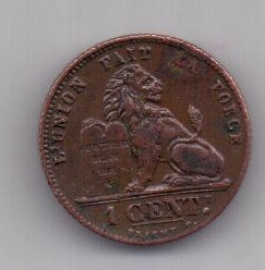 1 сантим 1914 г. редкий год. Бельгия