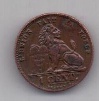 1 сантим 1914 г. редкий год. Бельгия