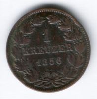 1 крейцер 1856 г. Баден