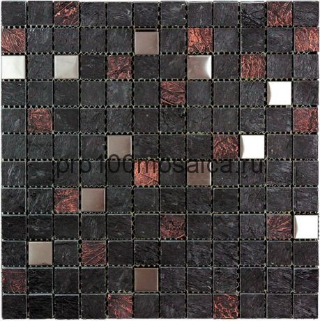 FBY-34 (SSB-004(s)) Мозаика Агломерат+Металл 23*23 GELOS 298*298*8 мм (NATURAL)