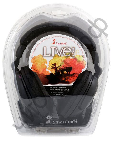 Наушники SmartBuy® LIVE!, Полноразм., 4м кабель, 50мм динамики, черные.(арт.SBE-7000)