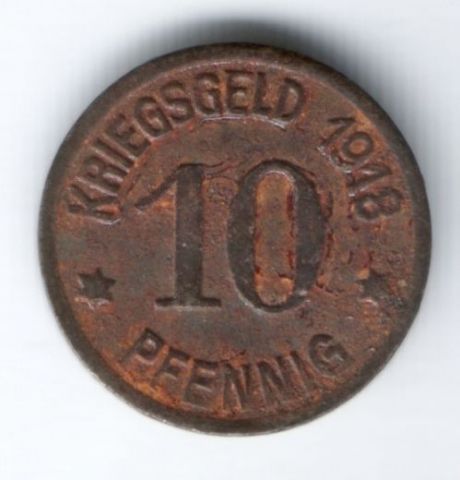 10 пфеннигов 1918 г. Кобленц Германия