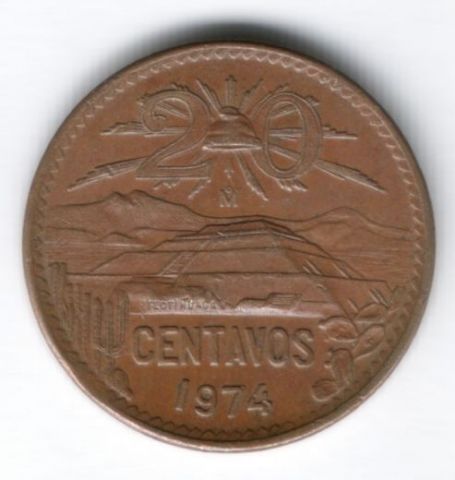 20 сентаво 1974 г. Мексика
