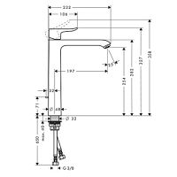 смеситель для раковины Hansgrohe Metris 31082, схема