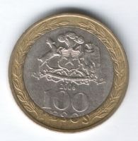 100 песо 2006 г. Чили