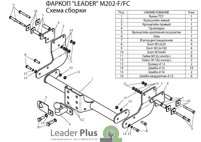 Фаркоп Лидер Плюс для MERCEDES VITO (638) (фургон) 1999-2003