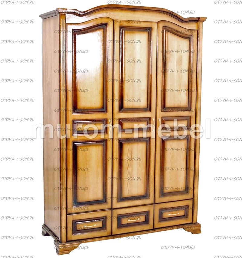 Шкаф 3-дверный с ящиками Визит (135х50х210)