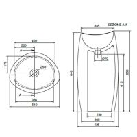 схема раковины Scarabeo Moai 8603