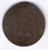 10 сантимов 1862 г. BB Франция