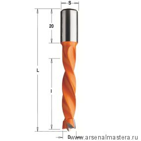 Сверло HW присадочное для глухих отверстий 12 x 43 x 70 Z=2+2 S= 10 x 20 RH CMT 309.120.11