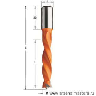 Сверло HW присадочное для глухих отверстий 12 x 43 x 70 Z=2+2 S= 10 x 20 RH CMT 309.120.11