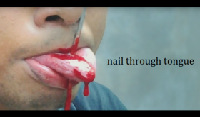 Шокирующий трюк "Гвоздь в языке" Nail Through Tongue (гиммик + искусственная кровь (18гр)