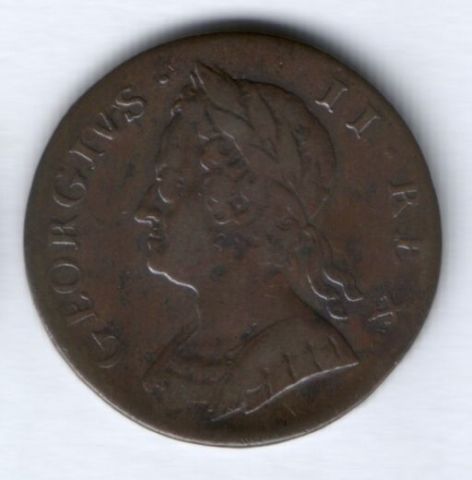 1/2 пенни 1748 г. Великобритания