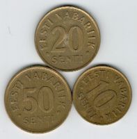 Набор монет Эстония 1992-1996 г. 3 шт.